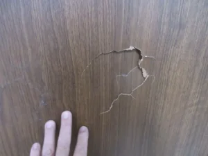 手の左右にドア穴がある状態