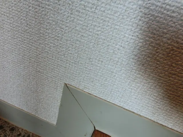 剥がれた巾木を補修した状態